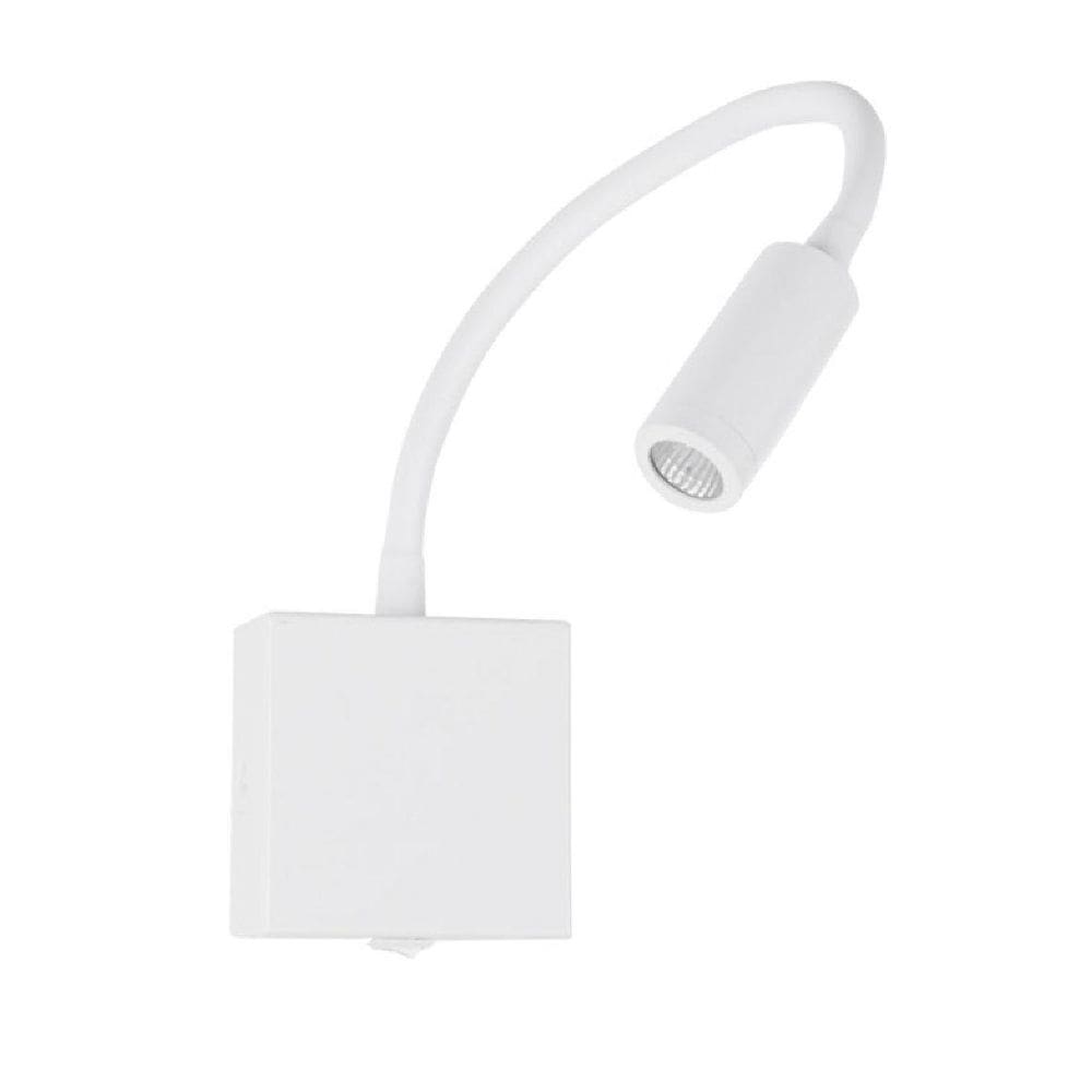 Arandela Led 3W Haste Flexível Quarto Cabeceira Branco