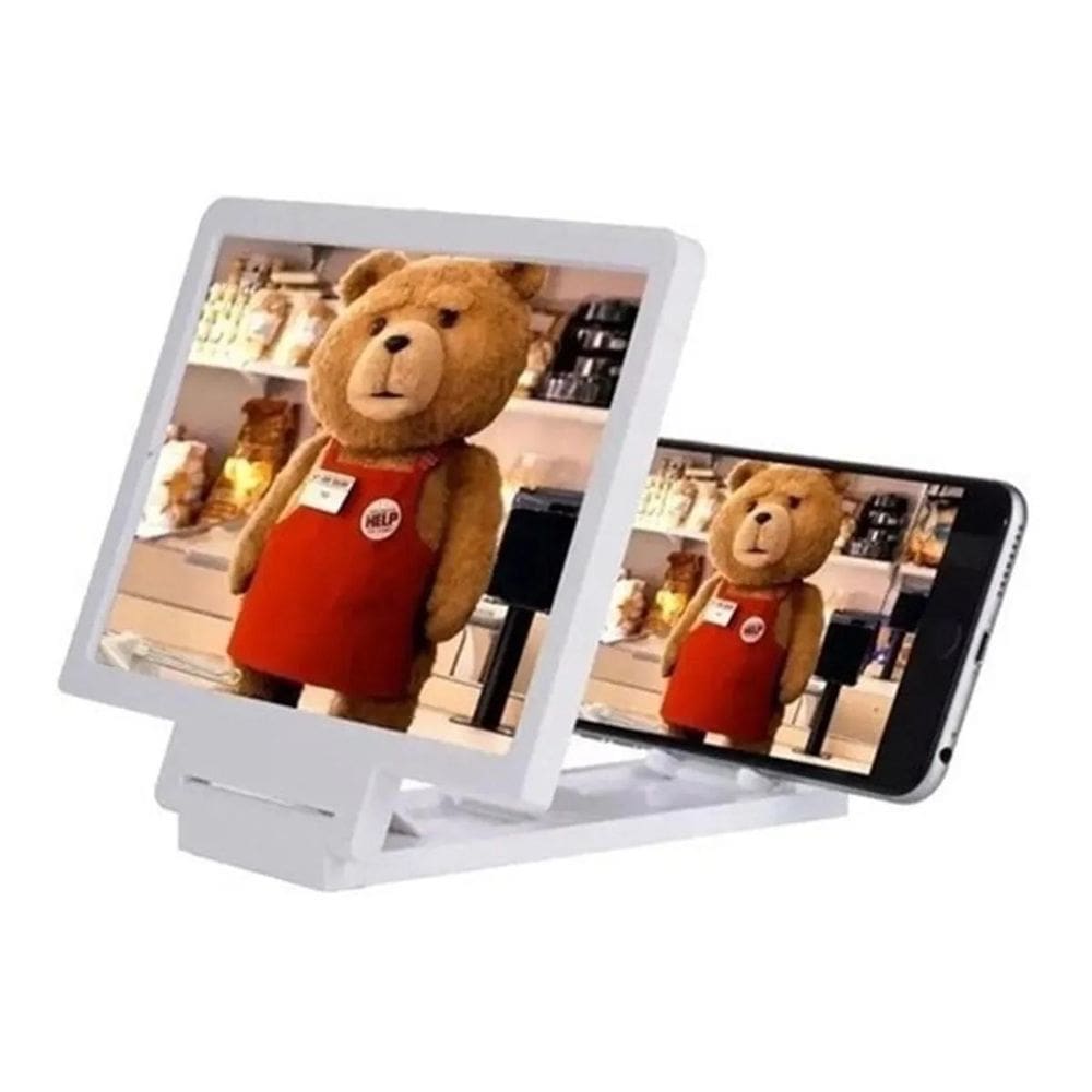 Lente De Aumento Tela 3D Suporte Ampliadora Zoom Celular F1