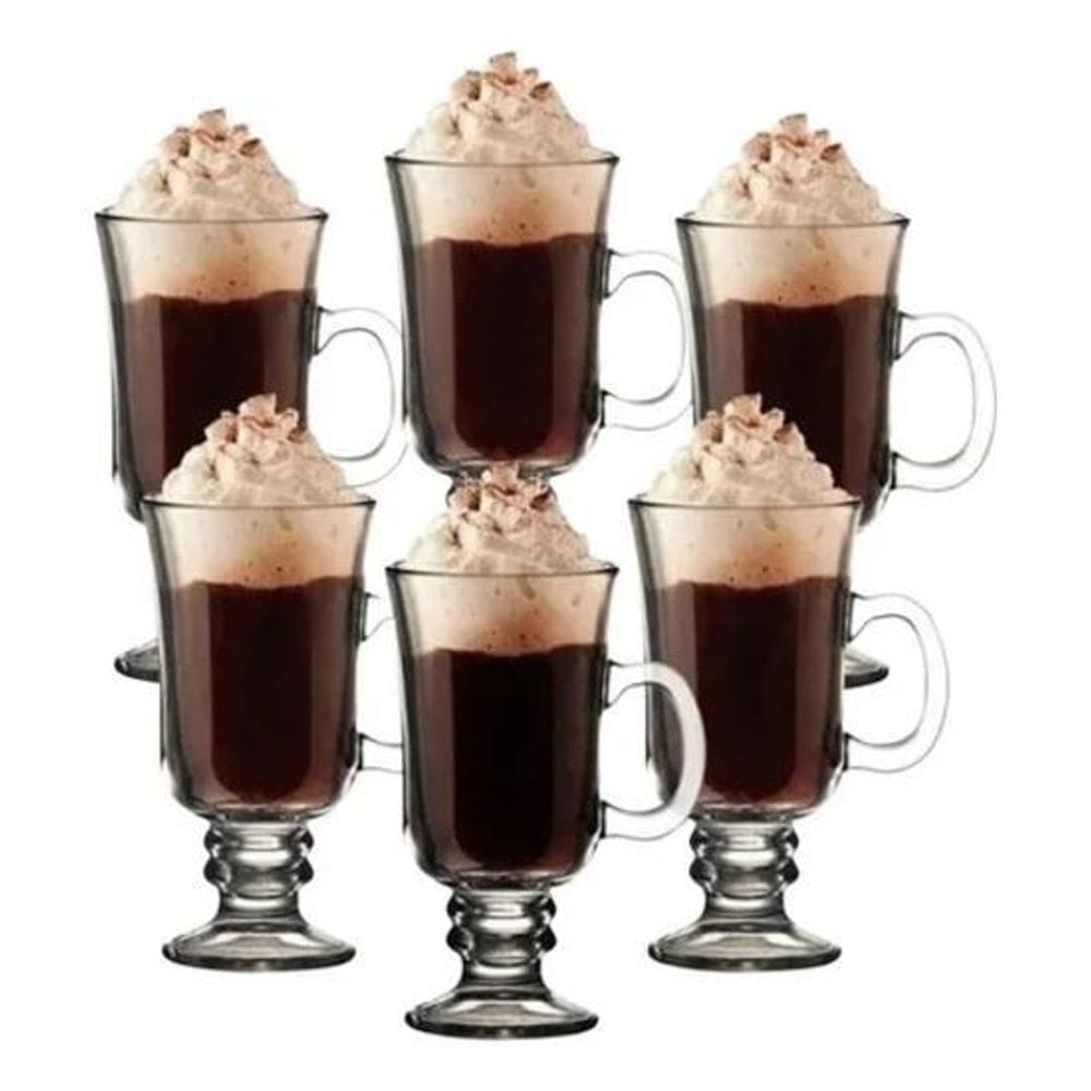 Caneca Xícara Cappuccino Café De Vidro 120Ml C/6Pçs