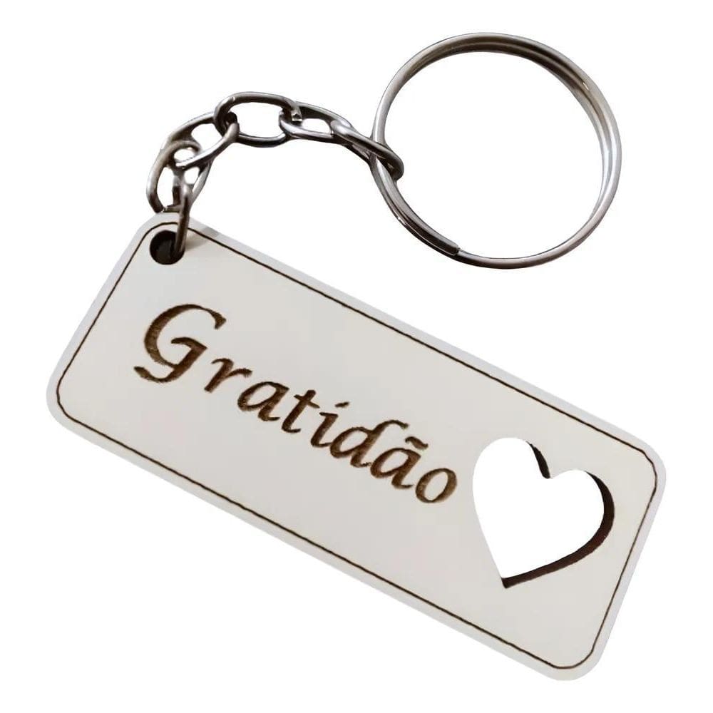 100 Lembrancinha Chaveiro Mdf Gratidão Coração