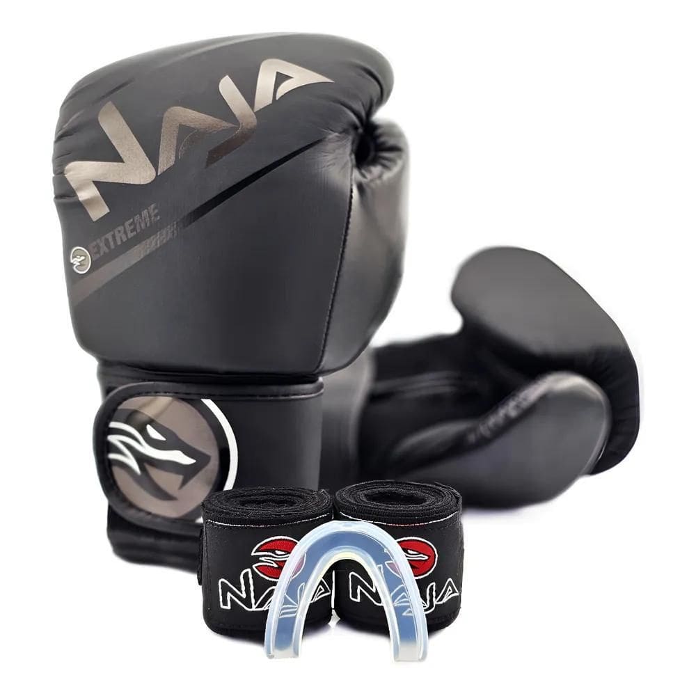 Kit Luva Naja Extreme Boxe Muay Thai + Bandagem Vermelho 12O