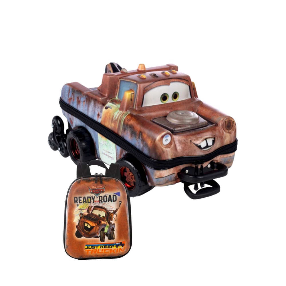 Kit Mochila 3D De Carrinho Carros Mate Infantil e Lancheira