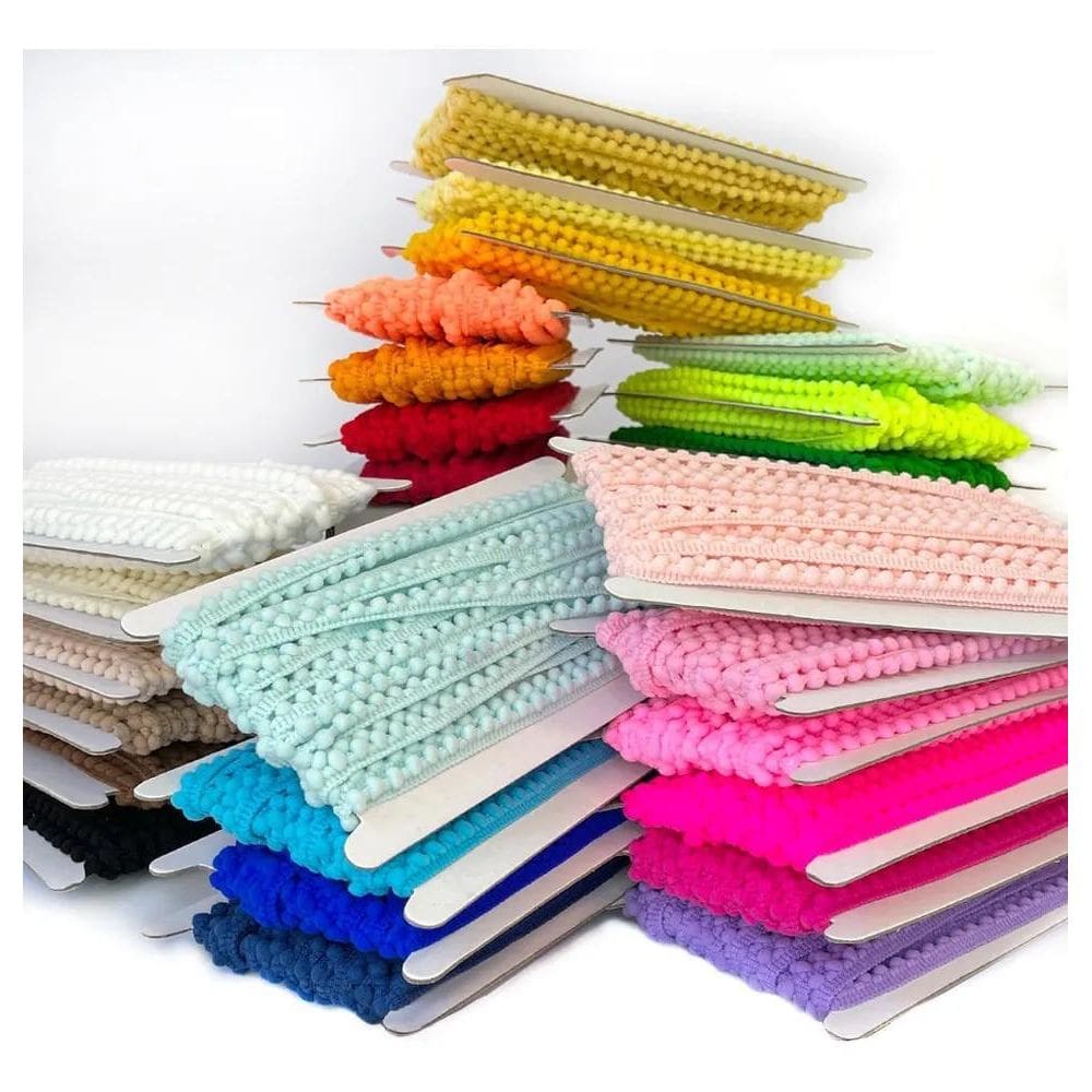 10M Fita Mini Pompom Grelot 10Mm, Diversas Cores Arte Laranj