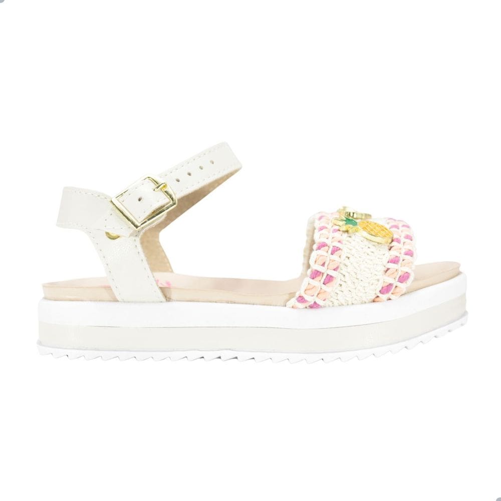 Sandália Infantil Molekinha 2305.1577 Branco Off/Pink