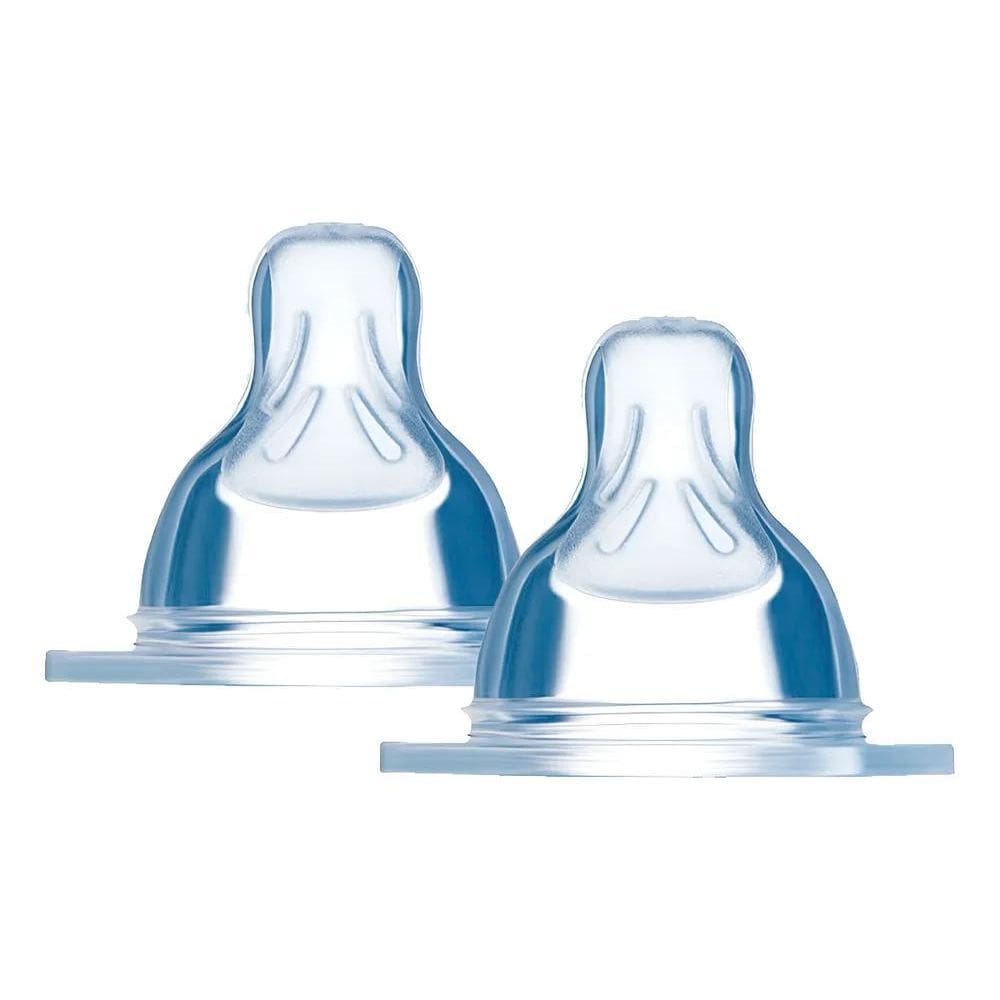 Kit 2 Bicos De Silicone Para Mamadeira E Copo 0M+ Mam