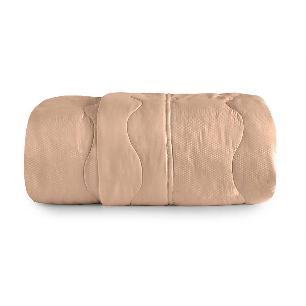 Edredom Solteiro Altenburg Toque Acetinado Verano Bege Champanhe