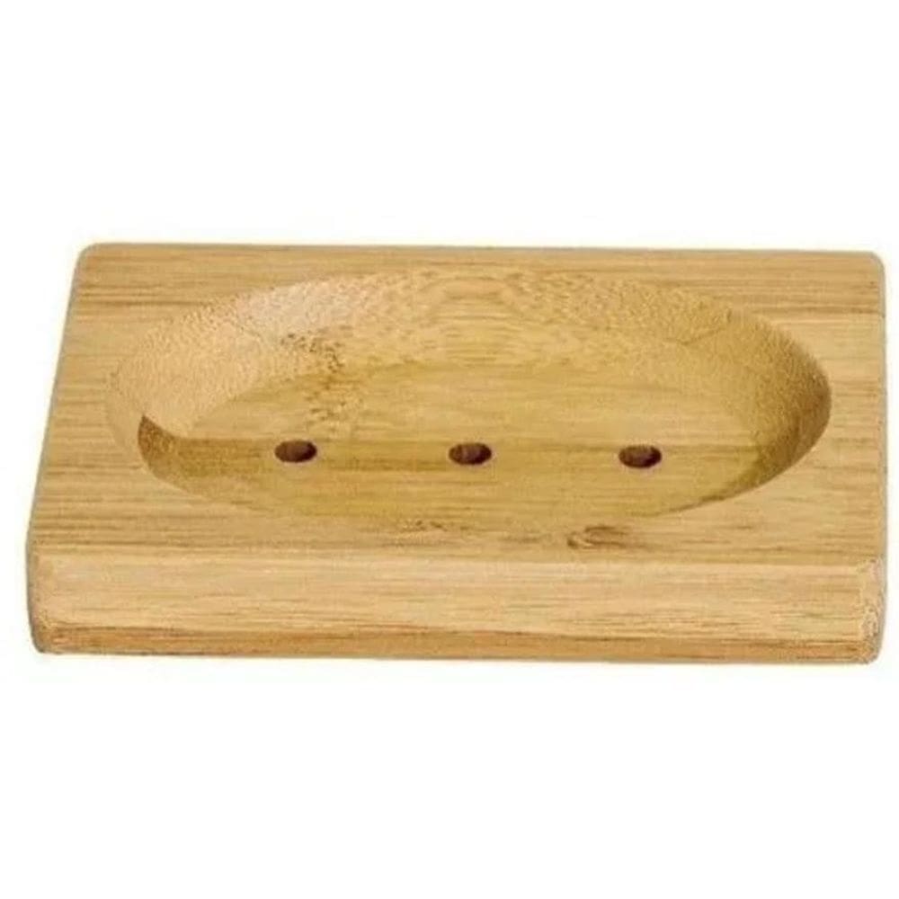 Saboneteira Porta Sabonete Em Bambu Para Pia De Banheiro