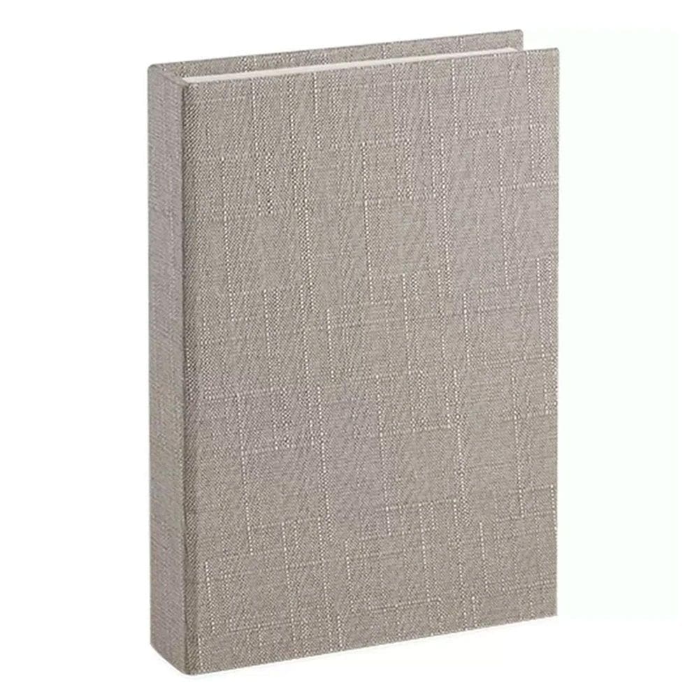 Livro Caixa Decoração Com Revestimento Em Linho Cinza