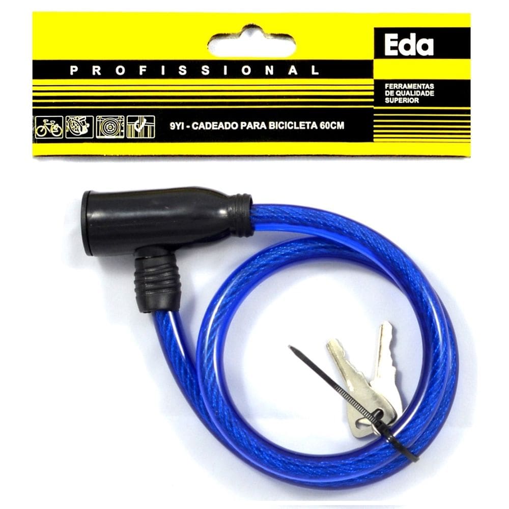 Trava Cadeado para Bicicleta C/CHAVE 60CM EDA 9YI