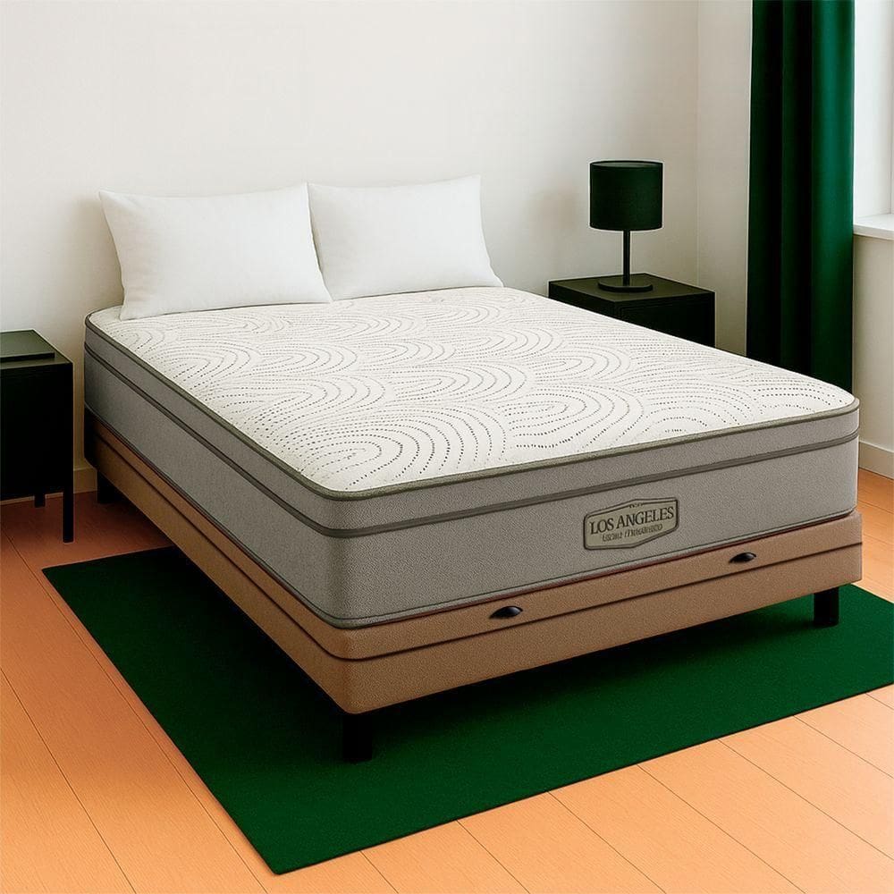 Cama Box Casal Bege E Colchão Los Angeles Molas Vstore