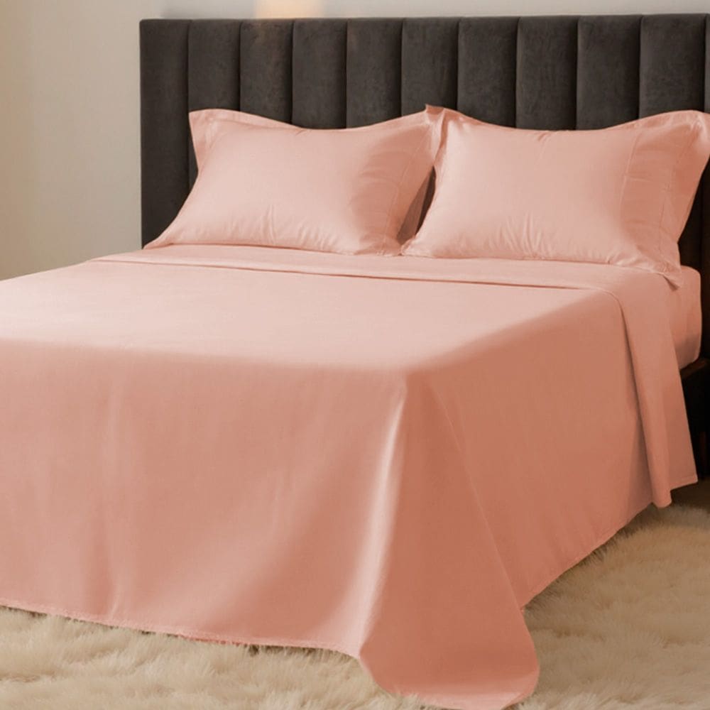 Jogo de Cama Casal 300 Fios Percal 100% Algodão com Bordado 4 Peças BF Colchões