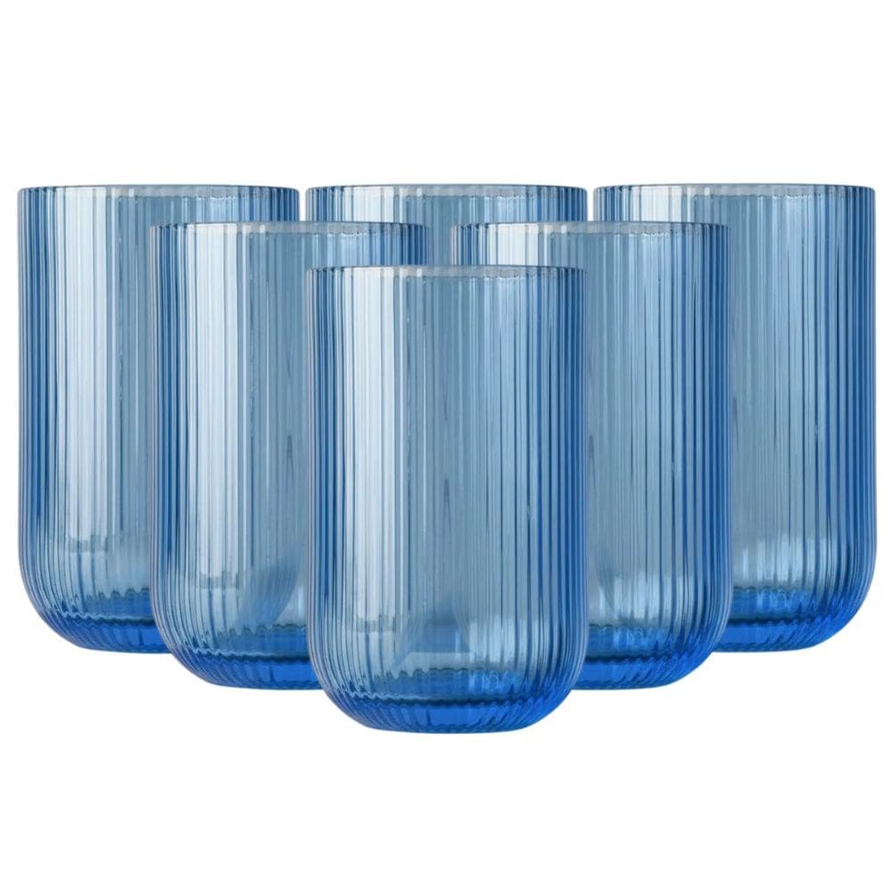 Jogo Com 6 Copos De Vidro Versalhes Azul 460ml