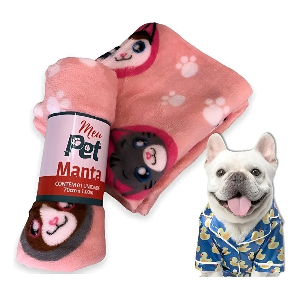 Manta Mantinha Cobertor Para Pet Cachorros Cãe Rosa Cat