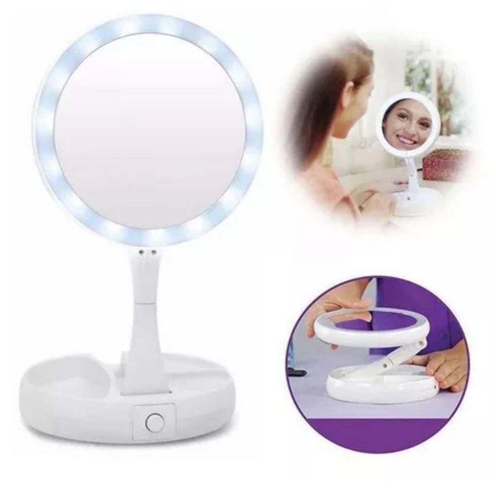 Espelho Camarim Luz Led Usb Mesa Maquiagem Moldura Light