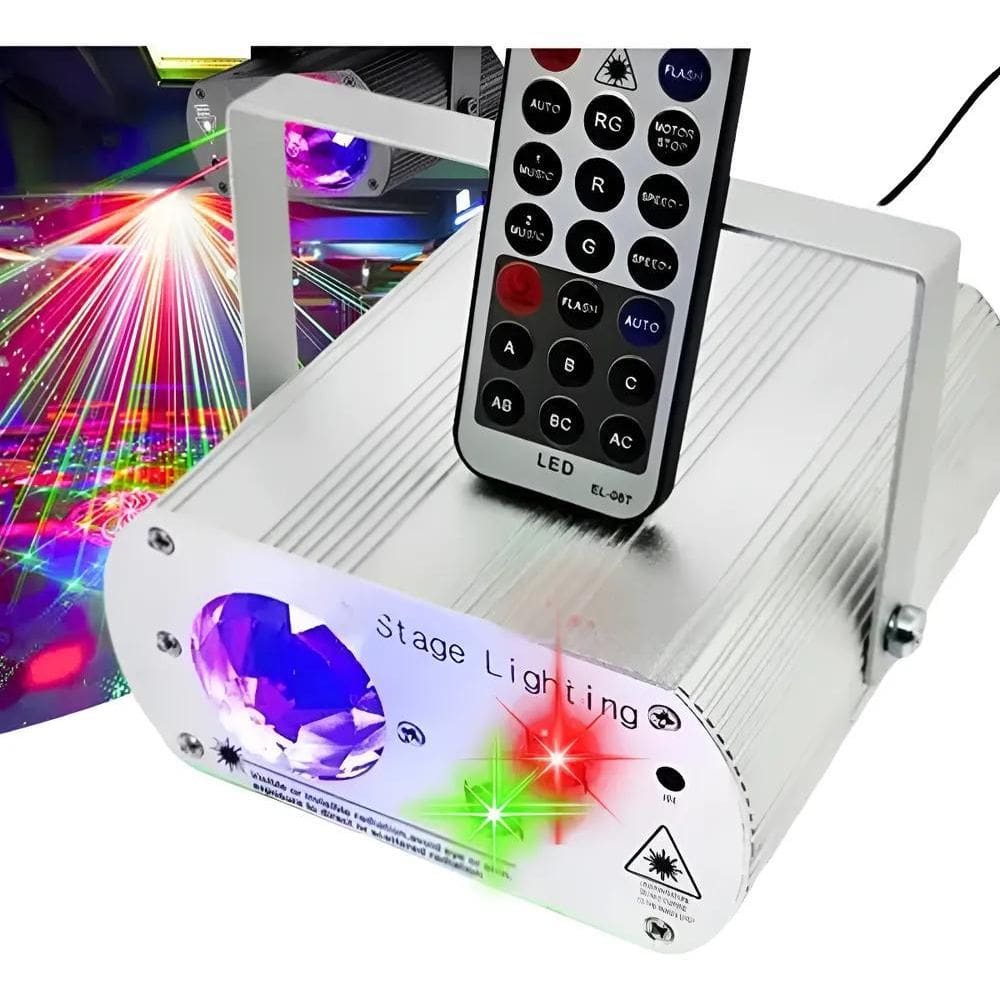 Canhão Raio Laser Holográfico Rgb Com Controle Festa