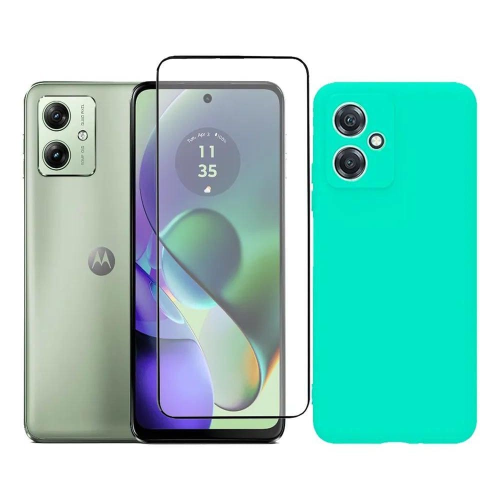 Capa Capinha Case + Película 3D Tela Para Motorola Verde-Cla