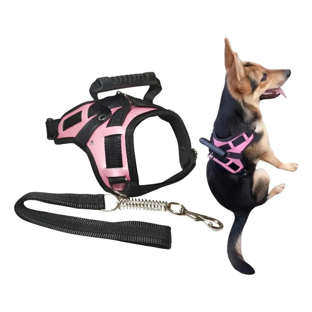Guia Peitoral Cães Coleira Peitoral Colete Pet Cão Refo Rosa