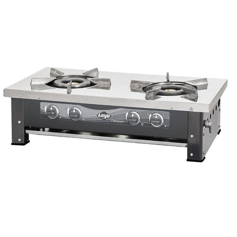 Fogão A Gás De Mesa Inox Industrial Titanyum Com 2 Bocas