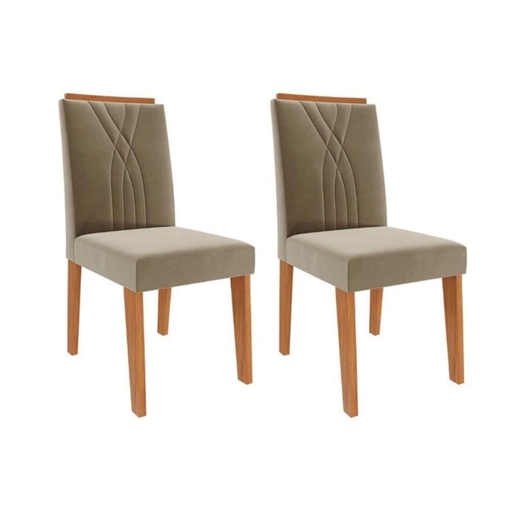 Cadeira De Cozinha Nicole Kit 2 Un Cinamomo-suede Joli Chocolate - Cimol