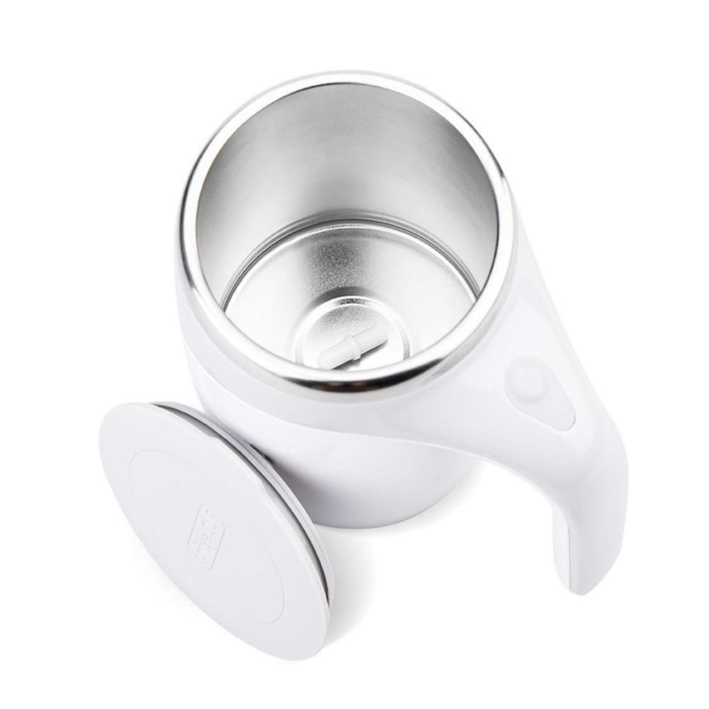 Caneca Mixer Automática Grande 400ml Bule Misturador Magnético Copo Jarra Liquidificador Shake Vintage Luxo Branco