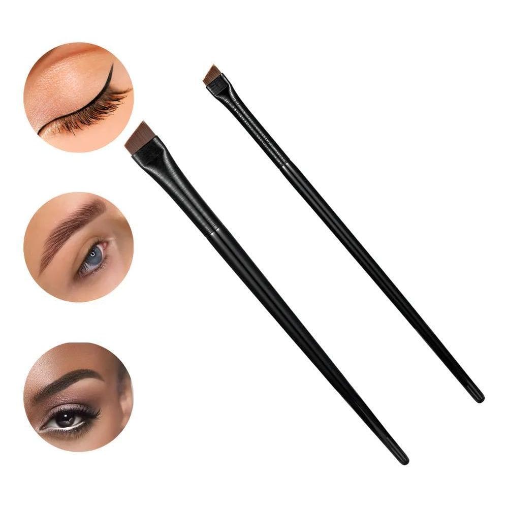 2X Pincel Chanfrado Desing Sobrancelha H Preto