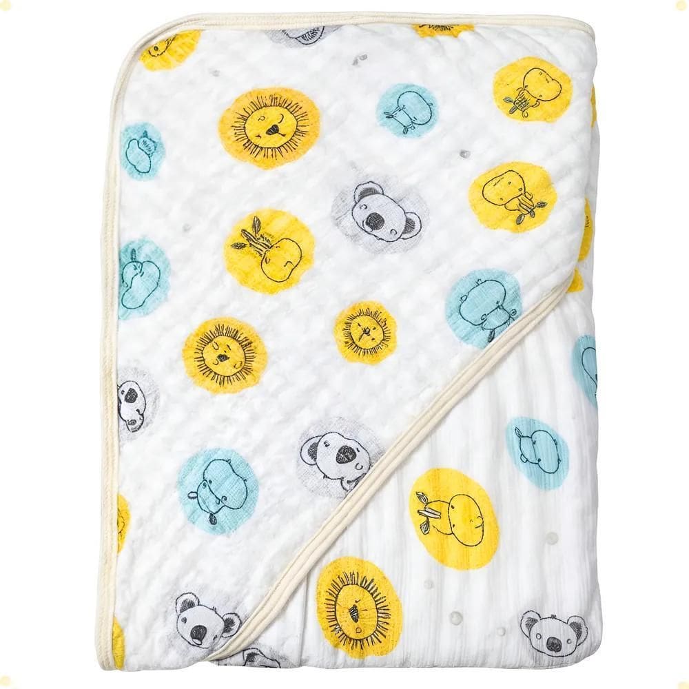 Toalha Soft Fralda De Bebê C/Capuz Tecido Lux Amiguinhos