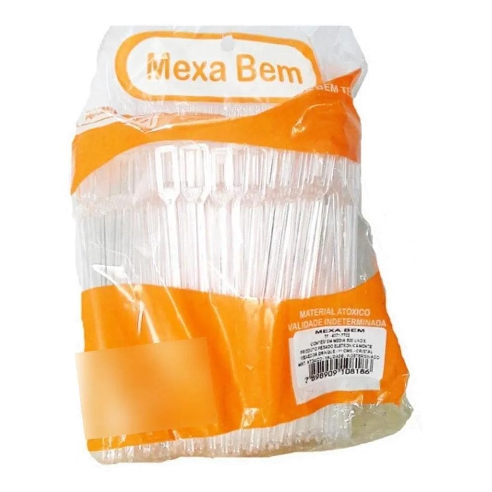 3X Mexedor Para Bebidas Drink Cristal - 500 Unidades - Mexa