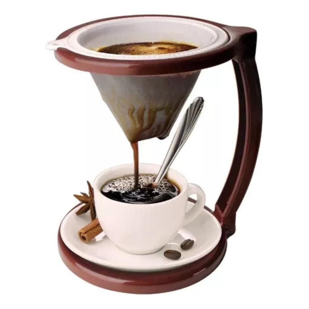 Suporte E Filtro Para Café Passa Uma Xicara Marrom