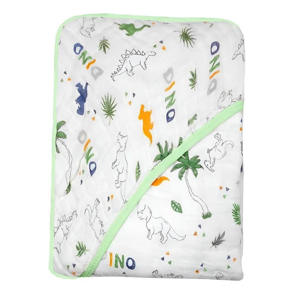 Toalha Soft Fralda De Bebê C/Capuz Tecido Lux Dinossauro