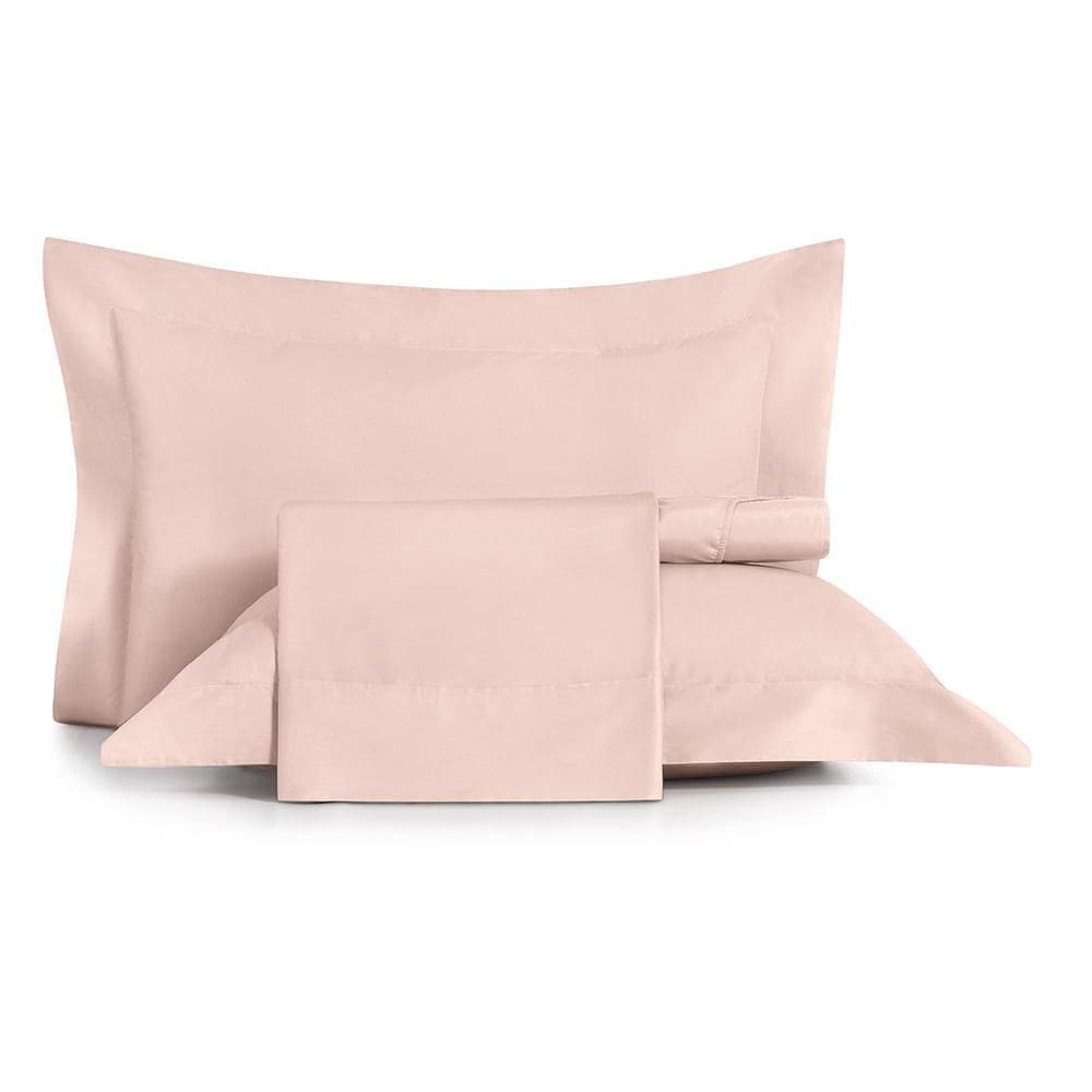 Jogo de Cama Casal 4 Peças Altenburg Algodão Lux 200 Fios Rosa Lille