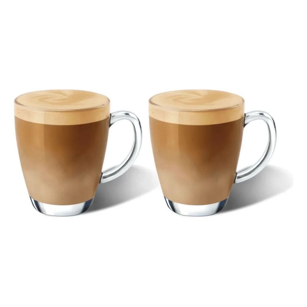 2X Kit 2 Canecas Transparentes 350Ml Para Café Chá Cappucino