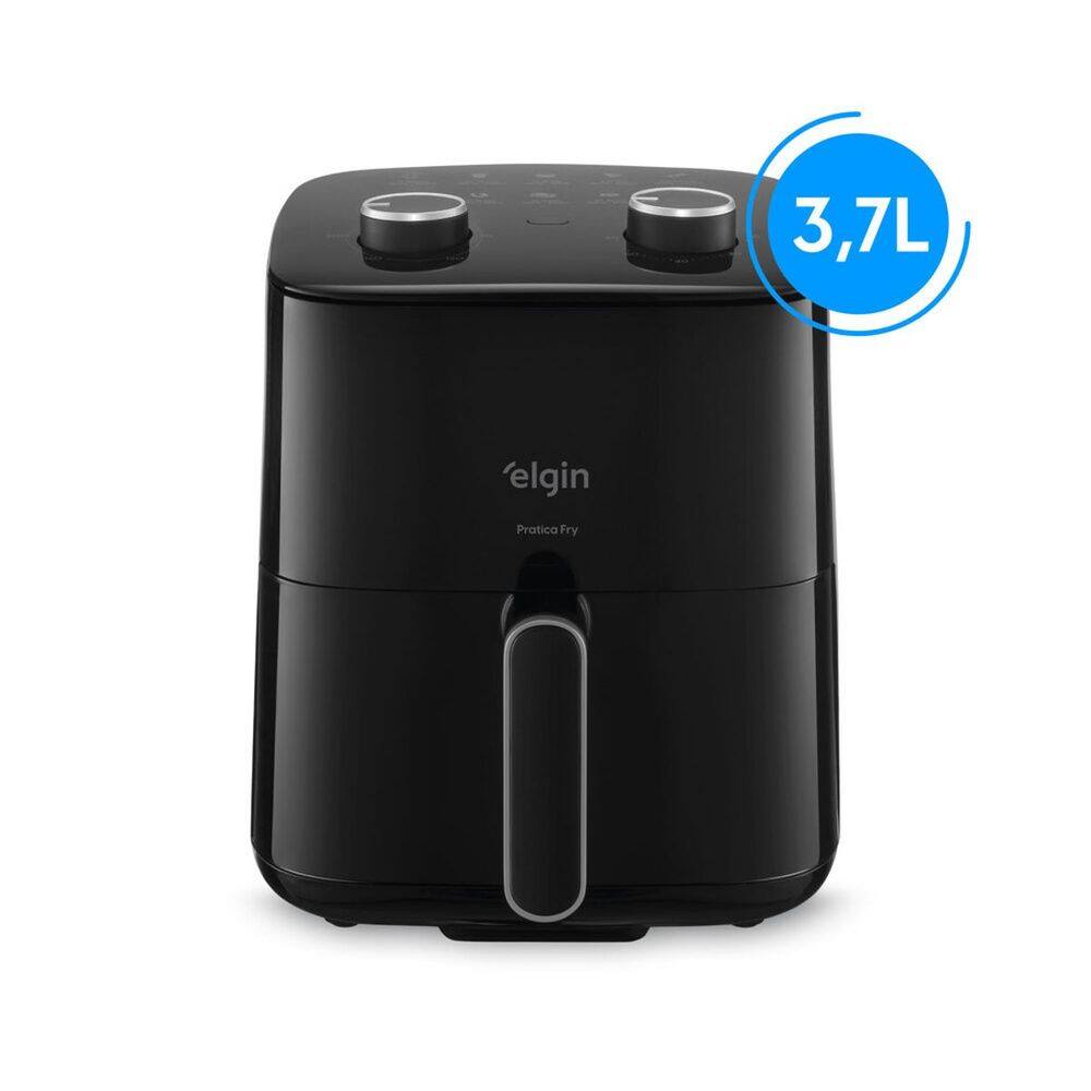 Fritadeira Air Fryer Pratica Fry 3,7 Litros 110V 1.400W Preta Cuba Quadrada e Grelha Removível