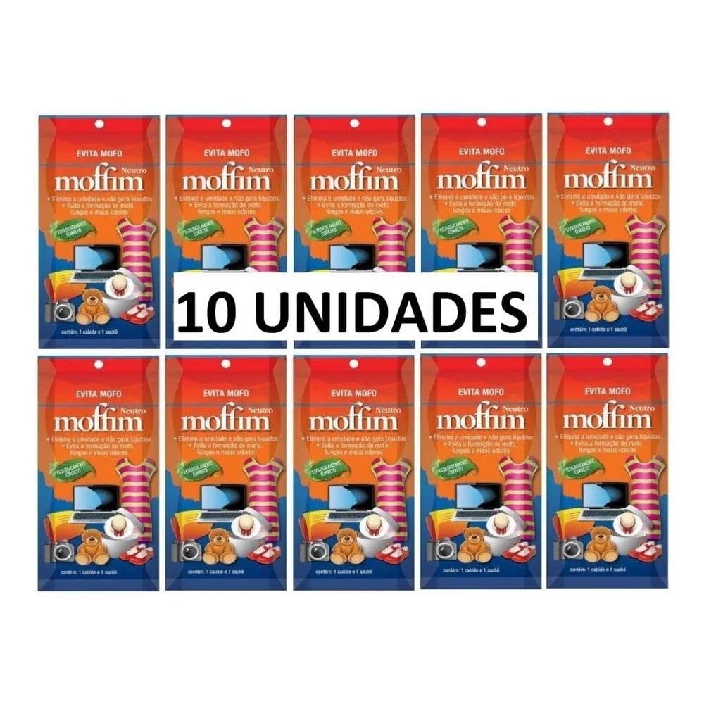 Kit 10 Evita Mofo Desumidificador Moffim 110G Roupa Closet
