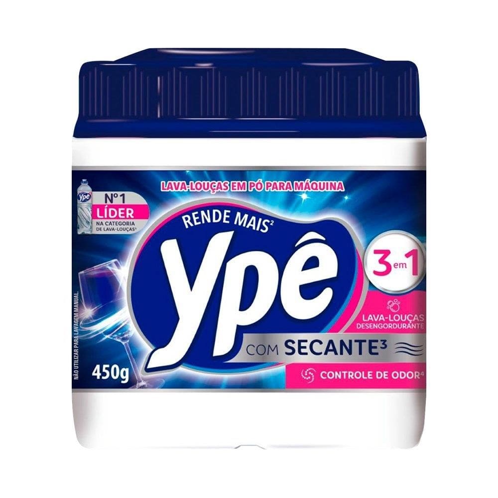 Detergente Po Lava Loucas Ype Para Maquina Com Secante Pote 450G