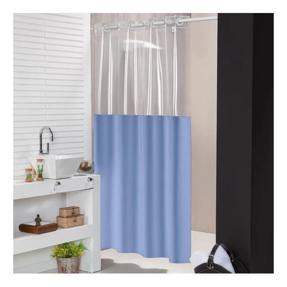 Cortina Para Box Banheiro Impermeável Antimofo