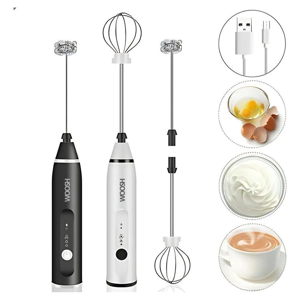 Misturador Bebidas/Ovos Portátil Elétrico Bateria Mini Mixer