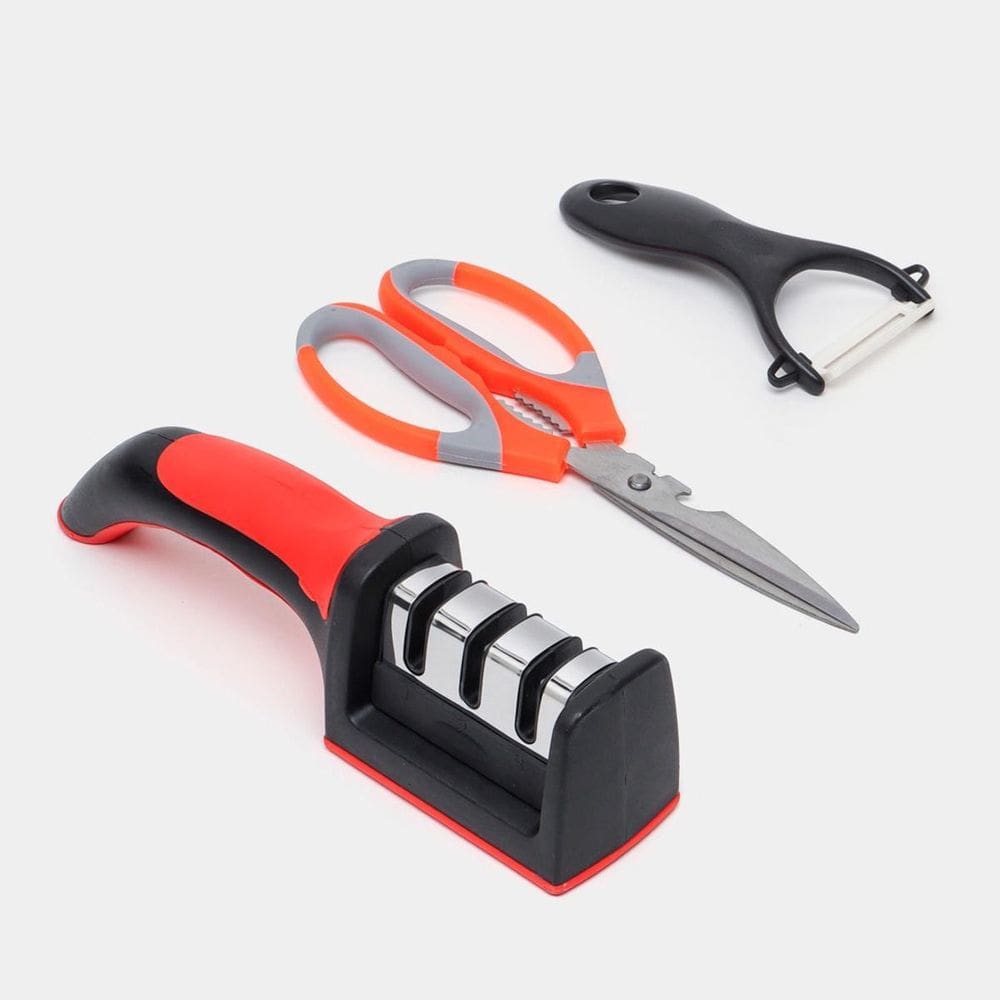 Kit Afiador Amolador Para Tesoura Facas E Churrasco