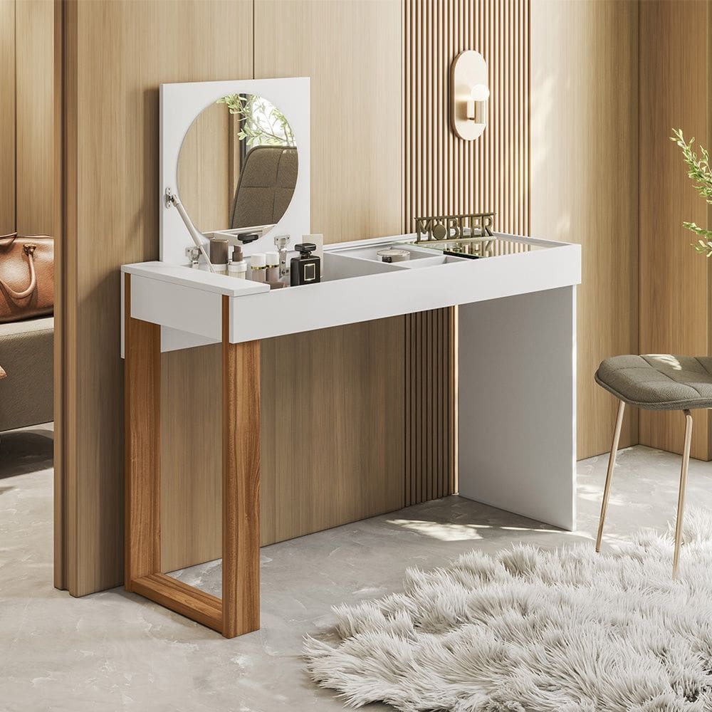 Escrivaninha Penteadeira Play Branco Fosco Cinamomo Mobler