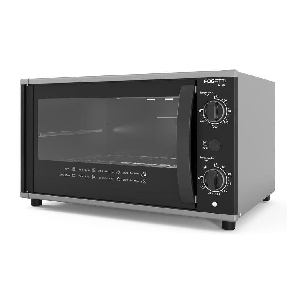 Forno Elétrico De Bancada 48 Litros Fogatti Top 48 Black Preto 110V