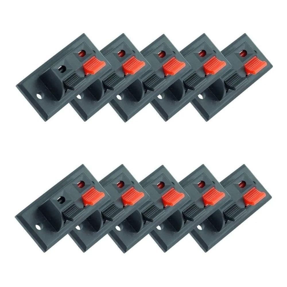 Borne De Pressão 2 Vias Wp3-2 Áudio Caixa Som - Kit 10 Peças