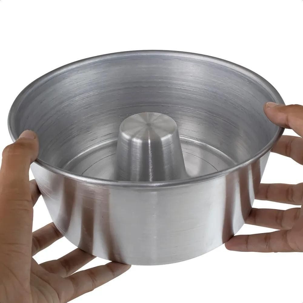 3X Forma De Alumínio Para Bolo Pudim 20 Cm Com Furo Redonda