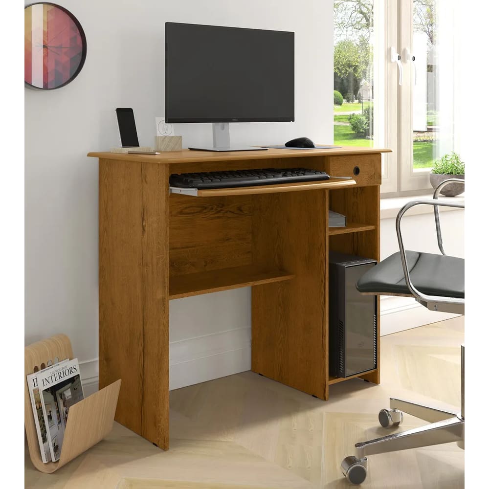 MESA DE COMPUTADOR - MARROM freijó 1 gaveta - VIENA saimys