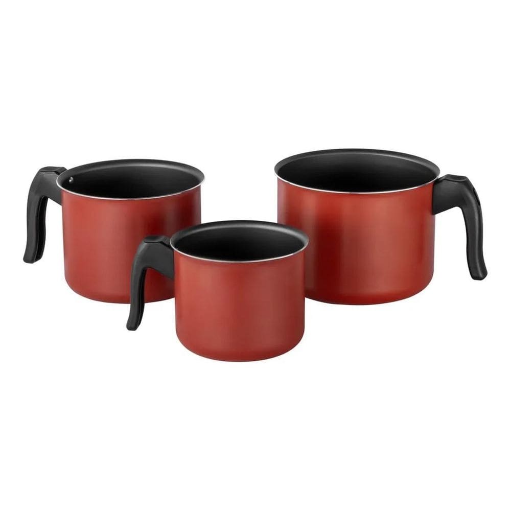 Kit Canecão Fervedor Leiteira 3 Peças Teflon Antiaderente