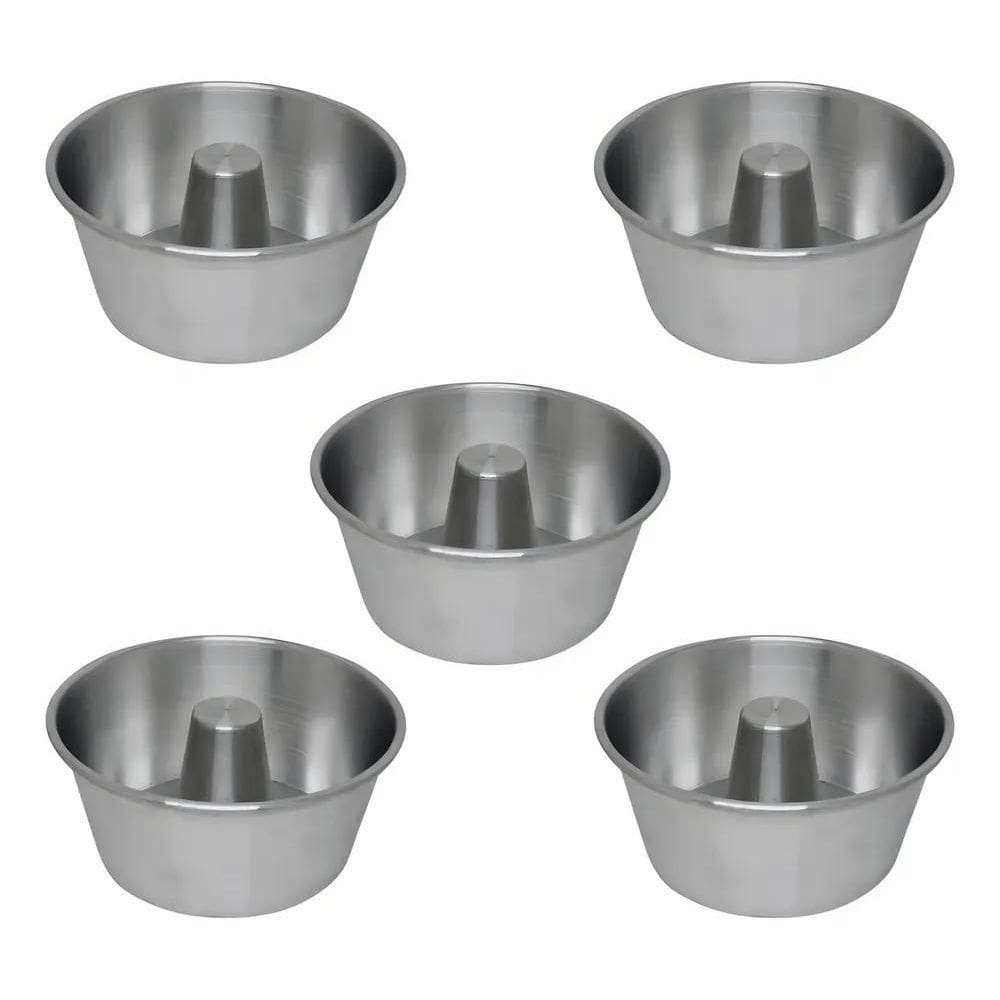 10X 5 Formas Torta Suíça Pudim Bolo 15X 6Cm Alumínio Cor Al