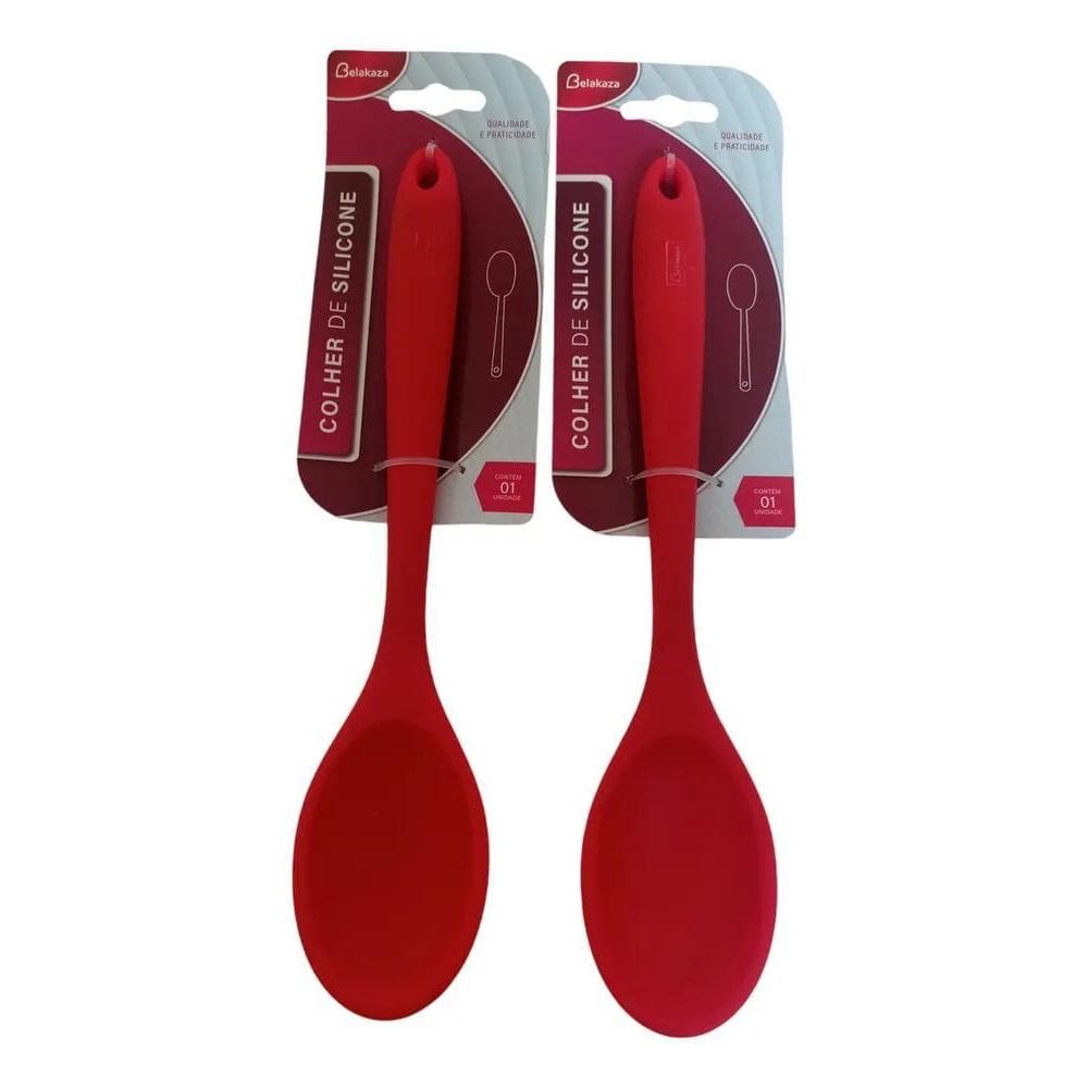 10X 2 Colheres De Arroz Silicone Maciço Não Riscam Panelas