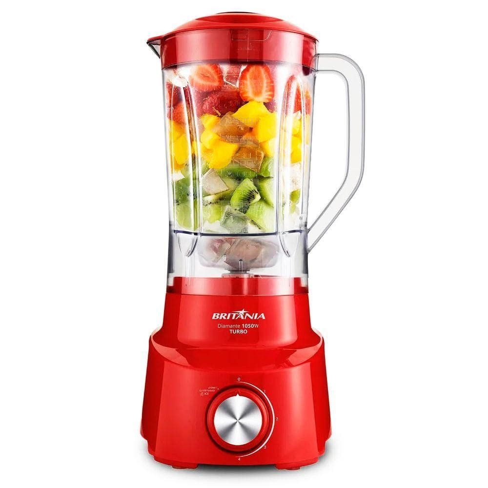 Liquidificador Britânia Diamante Vermelho 4 Velocidades 1050W 220V
