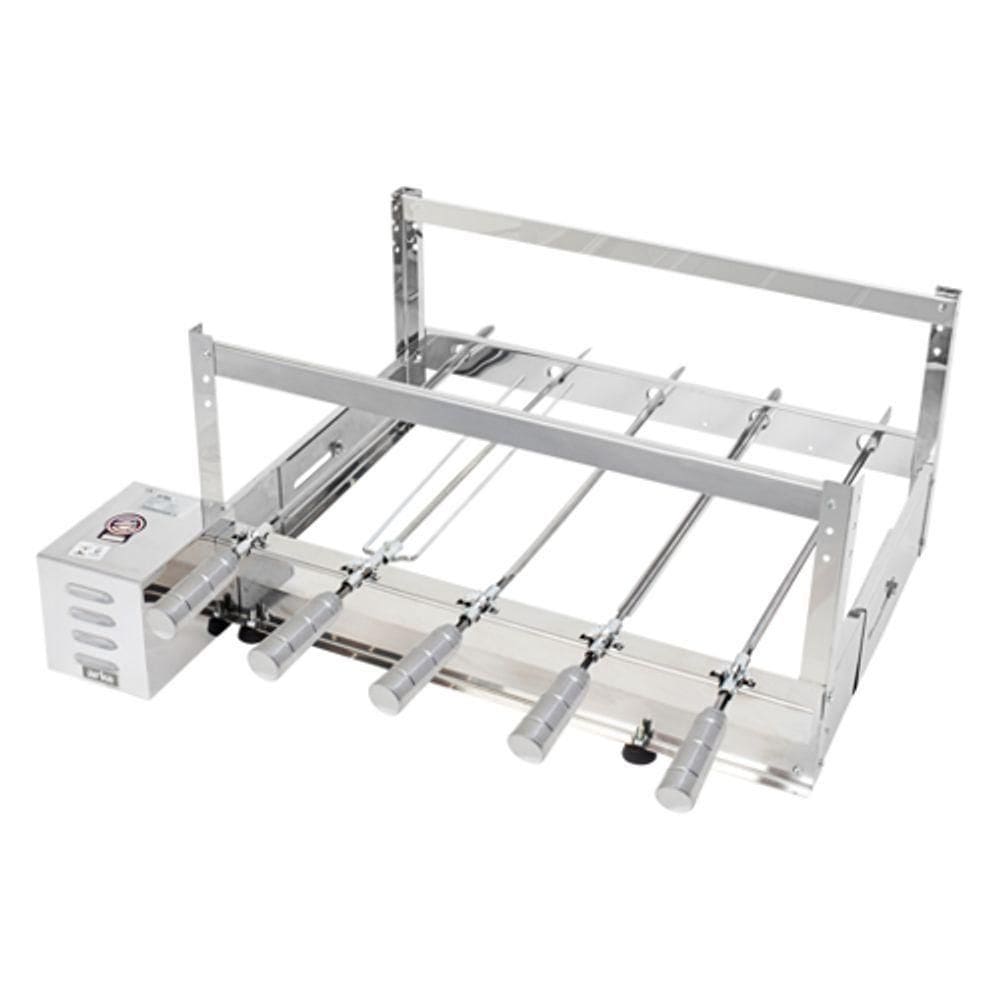 Churrasqueira Giratória Rotativa Aço Inox GBI 05 Espetos Bivolt