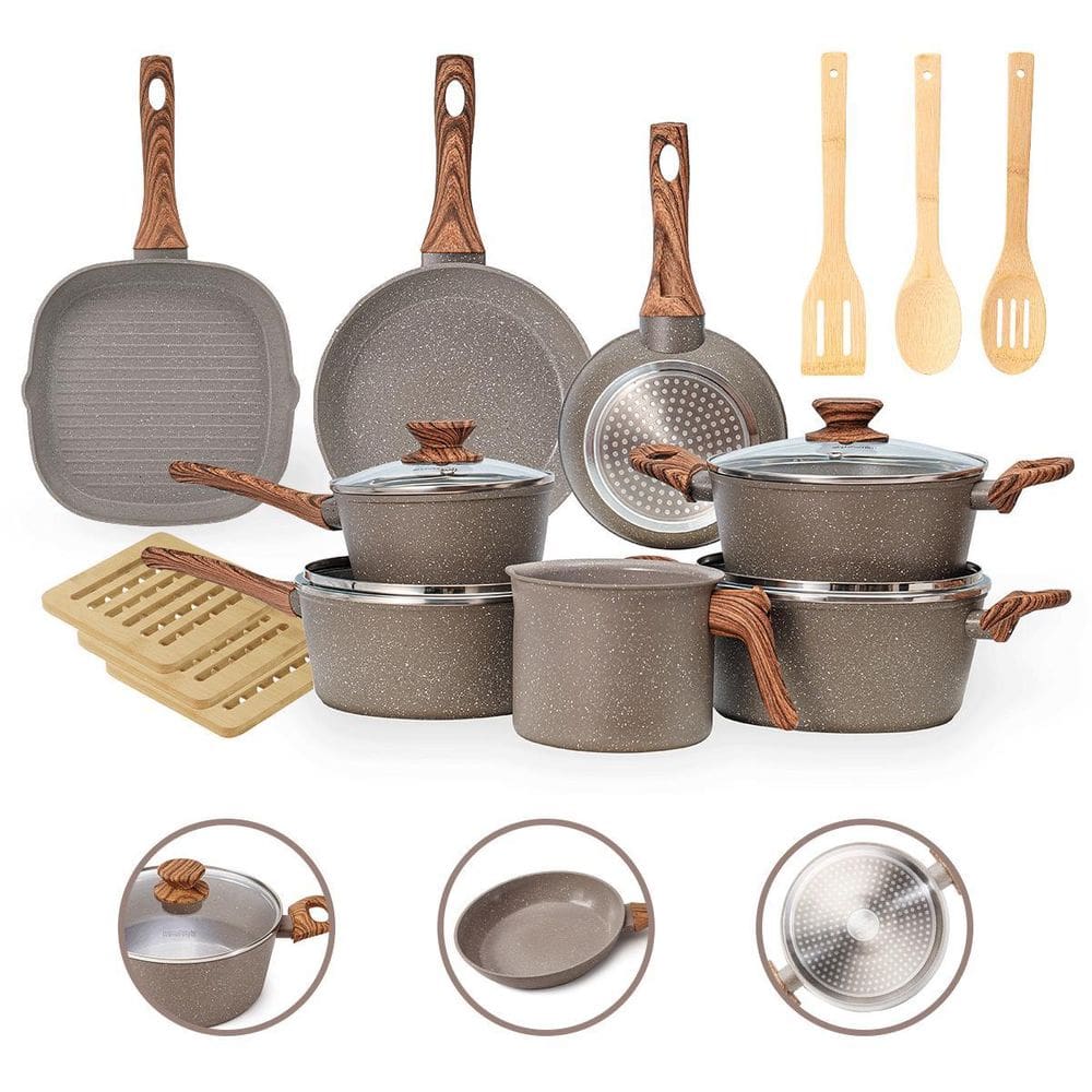 Jogo De Panelas 14 Peças Indução Cerâmico Antiaderente 4Mm