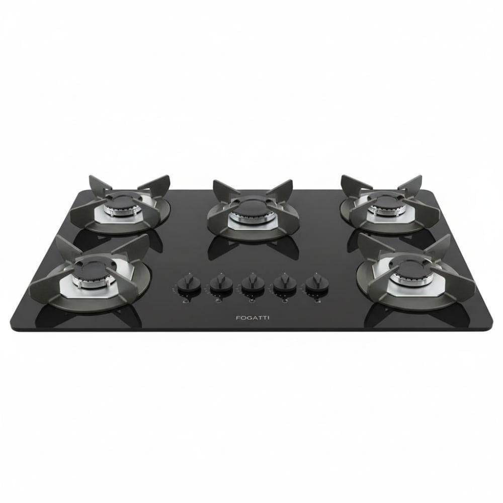 Cooktop Fogatti Safe Ferro Fundido 5 Bocas A Gas Preto Bivolt