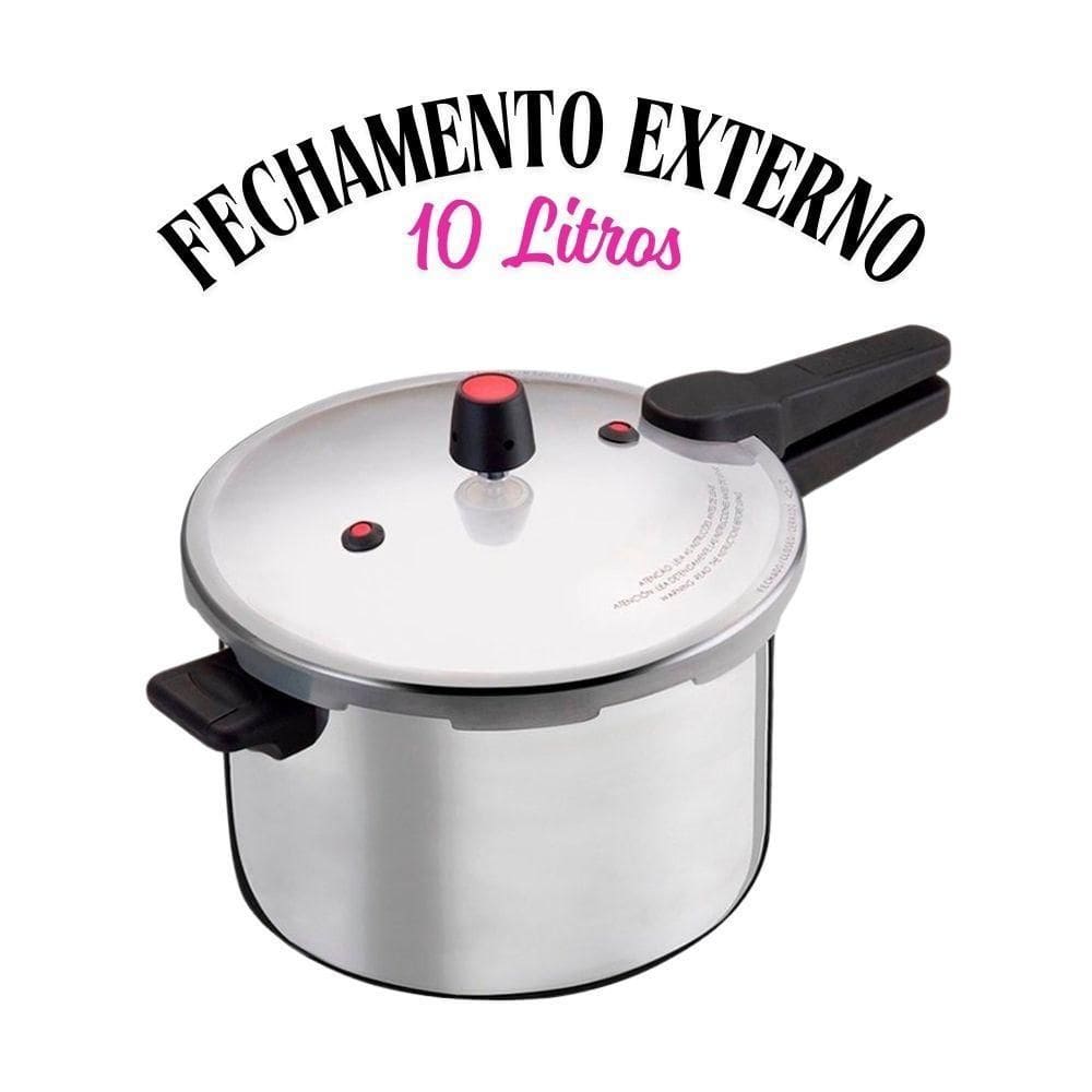 Panela De Pressão Nacional 10 Litros Com Fechamento Externo